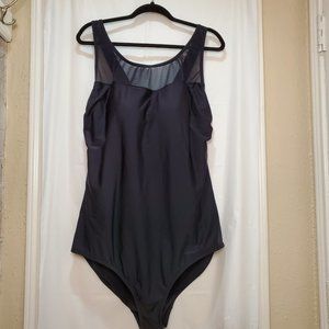 Cacique Mesh Accent One Piece Swimsuit Black 24